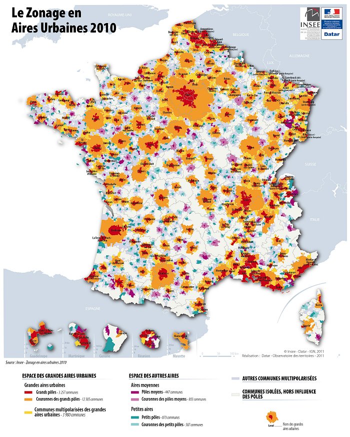 Aires urbaines INSEE