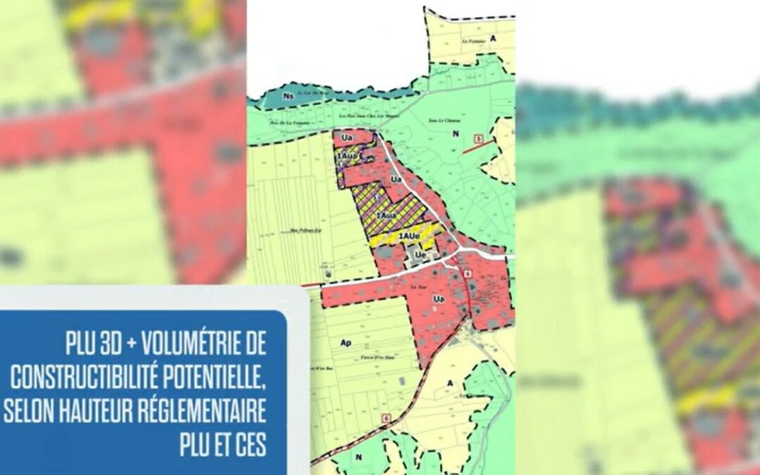 Modélisation en 3D d’un PLU avec ses volumes de constructibilité théorique